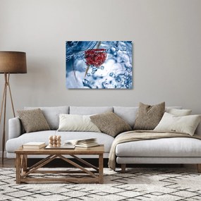 Kép - málna részlete a vízben  (üvegen) (70x50 cm)