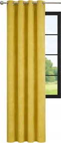 Kész velúr függöny 140x160 átvezető sima Mustár függöny