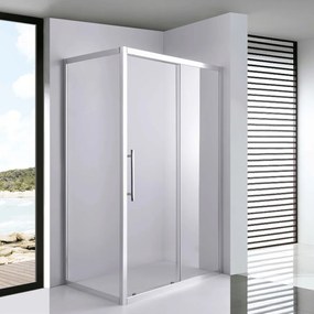 Stuxi Nizza 110x70 aszimmetrikus szögletes tolóajtós zuhanykabin 6 mm vízlepergető biztonsági üveggel, króm elemekkel, 200 cm magas