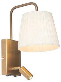 Modern fali lámpa fehér és bronz olvasólámpával - Renier
