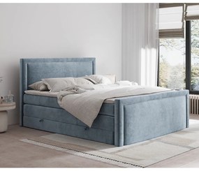 Kék ágyneműtartós boxspring ágy 140x200 cm Lavenda – Maison de Rêve