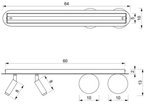 Spotlámpa SIRIO 4xG9/25W/230V fekete