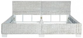 szürke természetes rattan ágykeret 180 x 200 cm
