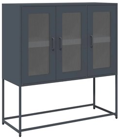 antracit hidegen hengerelt acél tálalószekrény 100,5x39x107 cm