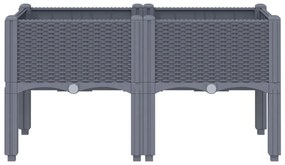 vidaXL kékszürke PP rácsos kerti ültetőláda 80 x 40 x 42 cm