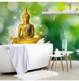 Fotótapéta arany Buddha lótusz virágon - 375x250 -