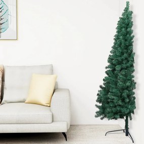 zöld PVC fél műkarácsonyfa állvánnyal 150 cm