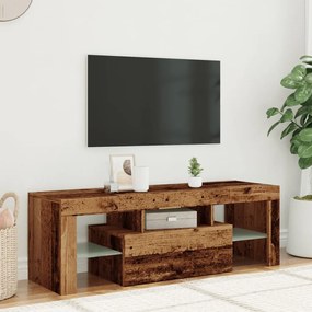 antik fa színű szerelt fa TV-szekrény LED-ekkel 120x36,5x40 cm