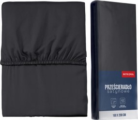 Mikroszatén Lepedő Gumis 140x200 Fekete