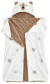 Barna-krémszínű mikroplüss kapucnis takaró 90x125 cm Cosy Bear – Catherine Lansfield