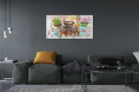 Akrilkép Tojás torta virág 140x70 cm 4 fogas