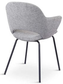 Világosszürke kárpitozott étkezőfotel szett 2 db-os Rowley – Unique Furniture