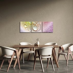 Kép - Harmatcseppek (órával) (90x30 cm)