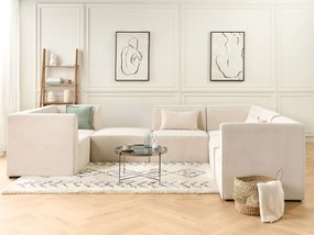 Bézs kordbársony ottomán 83 x 41 cm LEMVIG Beliani