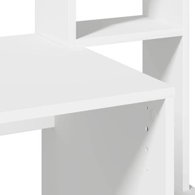 íróasztal polcokkal Fehér 100x45x140 cm Műanyag fa