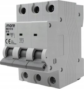 Túláramvédő kapcsoló 3P B16A 6kA B típus Háromfázisú