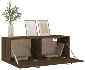 Barna tölgy színű szerelt fa faliszekrény 100 x 36,5 x 35 cm