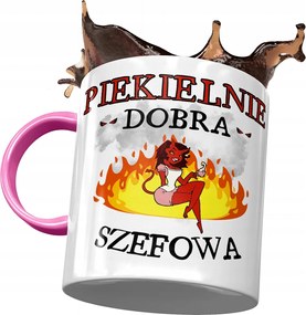 Rózsaszín Bögre A Főnöknek Pokolian Jó Főnök Nyomtatott Fotóval