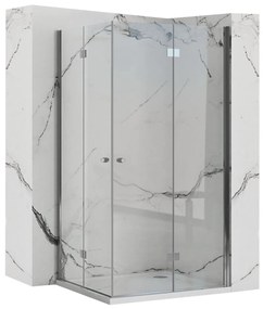 Rea Fold N2 zuhanykabin összecsukható ajtóval 110 (ajtó) x 110 (ajtó), 6mm átlátszó üveg, króm profil, KPL-07460