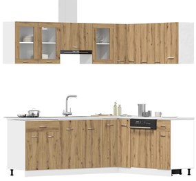 Lyon 11 darabos konyhaszekrény készlet Kézműves tölgy műszaki fa