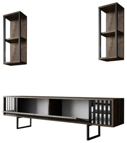 TV szekrény Chrome Line - Walnut, Black