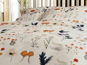 Mikroplüss ágyneműhuzat szett PAPAVA krémszínű + mikroplüss lepedő SOFT 90x200 cm fehér, egyszemélyes