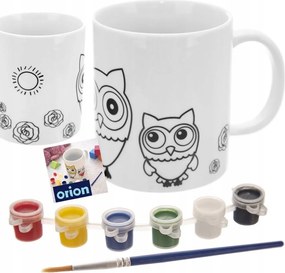 Italfestő bögre festék ecset Bagoly