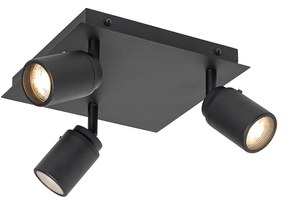 Okos fürdőszoba spotlámpa fekete négyzet alakú IP44 3 Wifi GU10 - Ducha