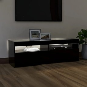 fekete TV-szekrény LED-lámpákkal 120 x 35 x 40 cm