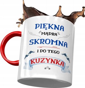 Piros Bögre Unokatestvérnek Születésnapra Ajándék Nyomtatott Fotóval