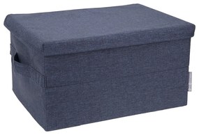 Kék fedeles textil tárolódoboz 34x45x25 cm Soft Storage – Bigso Box of Sweden