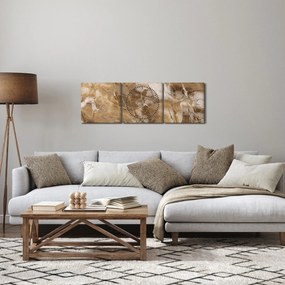 Kép - Barna absztrakció (órával) (90x30 cm)