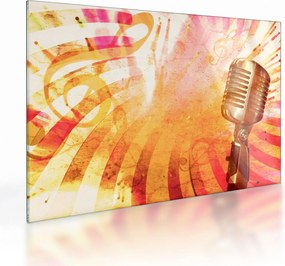 Kép - Retro mikrofon (üvegen) (70x50 cm)