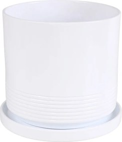 Kerámia kaspó állvánnyal fehér 18x19 cm