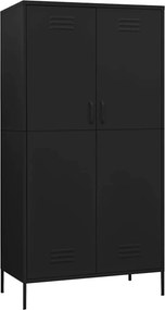 vidaXL fekete acél ruhásszekrény 90 x 50 x 180 cm