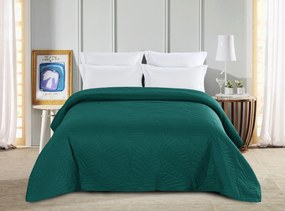 LEAVES türkiz ágytakaró mintával Méret: 220 x 240 cm