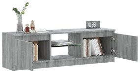 szürke sonoma színű TV-szekrény LED lámpákkal 120 x 30 x 35,5cm
