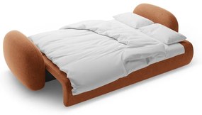 Téglavörös zsenília kinyitható-tárolóhelyes kanapé 262 cm Tonale – Cosmopolitan Design