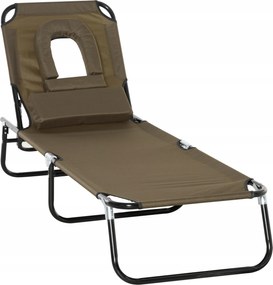 Napozóágy fém bézs Outsunny