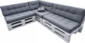 Három Raklapos párna kpl 8 db 120 X 60 szürke Egyenes Háttámla