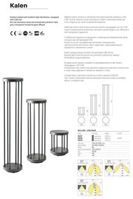Redo 90577 - LED kültéri lámpa KALEN LED/8W/230V 3000K 20 cm IP65 antracit
