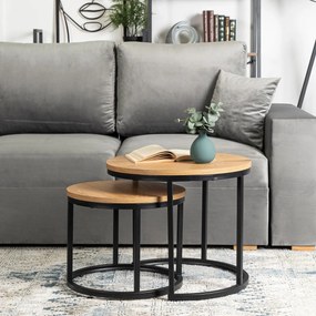 Dohányzóasztal Szett Aranytölgy Színben DELIA