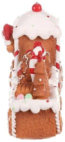 Karácsonyi dekoráció Mézeskalács vonat kétkocsival, polirezín