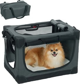 PawHut összecsukható puha kutyabox — párnával, levehető mosható huzattal, 600D Oxford, macskák és kutyák számára 22 kg-ig (66 cm), utazáshoz és autóba