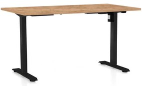 OfficeTech A állítható magasságú asztal, 120 x 80 cm, fekete alap, craft tölgy