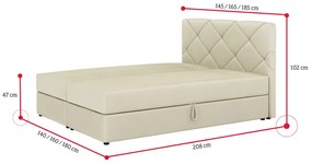 SCARLETT boxspring kárpitozott ágy, 160x200, itaka 15