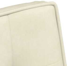 krémszínű bársony pihenőfotel lábtartóval