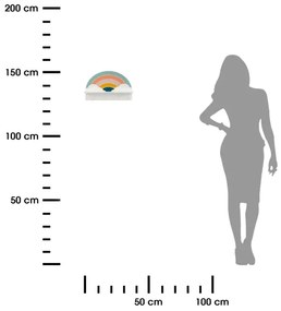 Gyermek fali polc akasztókkal szívárvány/színes
