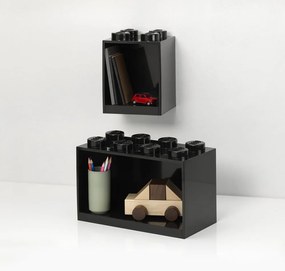 Brick 2 db-os gyerek fekete fali polc szett - LEGO®