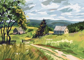 Poszter 70x50cm Buja falu